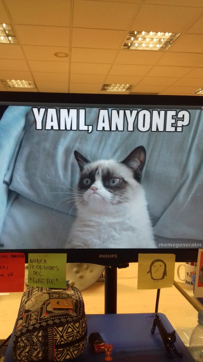 egulias's tweet photo. YAML, ANYONE? #seenintheoffice https://t.co/nEI2hw0e96