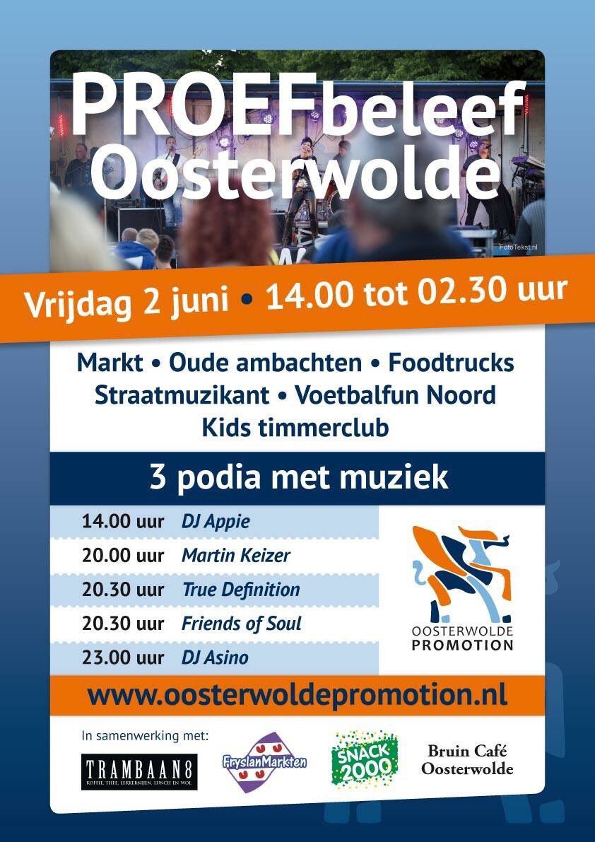 Vandaag vanaf 14.00 uur PROEFBeleef Oosterwolde. Jij komt toch zeker ook?!