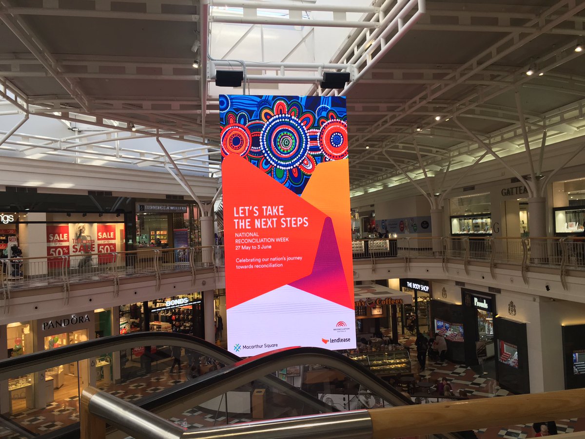 joncollinge's tweet photo. Great to see the Macarthur Square team promoting indigenous awareness and Lendlease's RAP via a 7m digital board! #nrw @LendleaseGroup https://t.co/o7CRLrGLBu