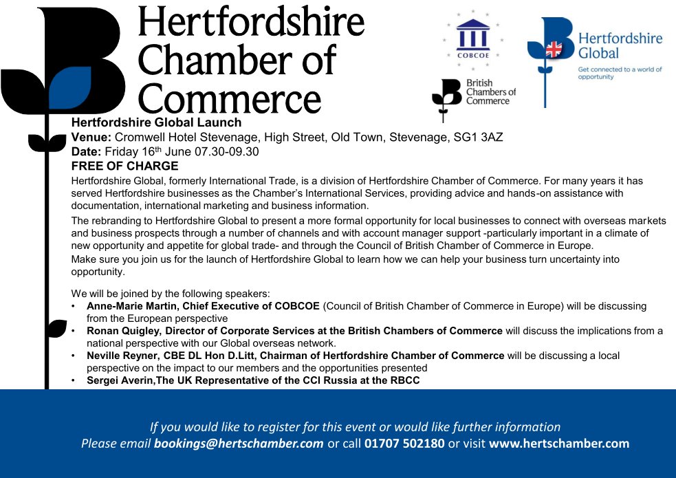 HertsGlobal's tweet photo. Come to our Herts Global Launch &amp; find out how our dedicated export team can guide you in these uncertain times https://t.co/knioJNb6ti https://t.co/3btXZsjzdJ