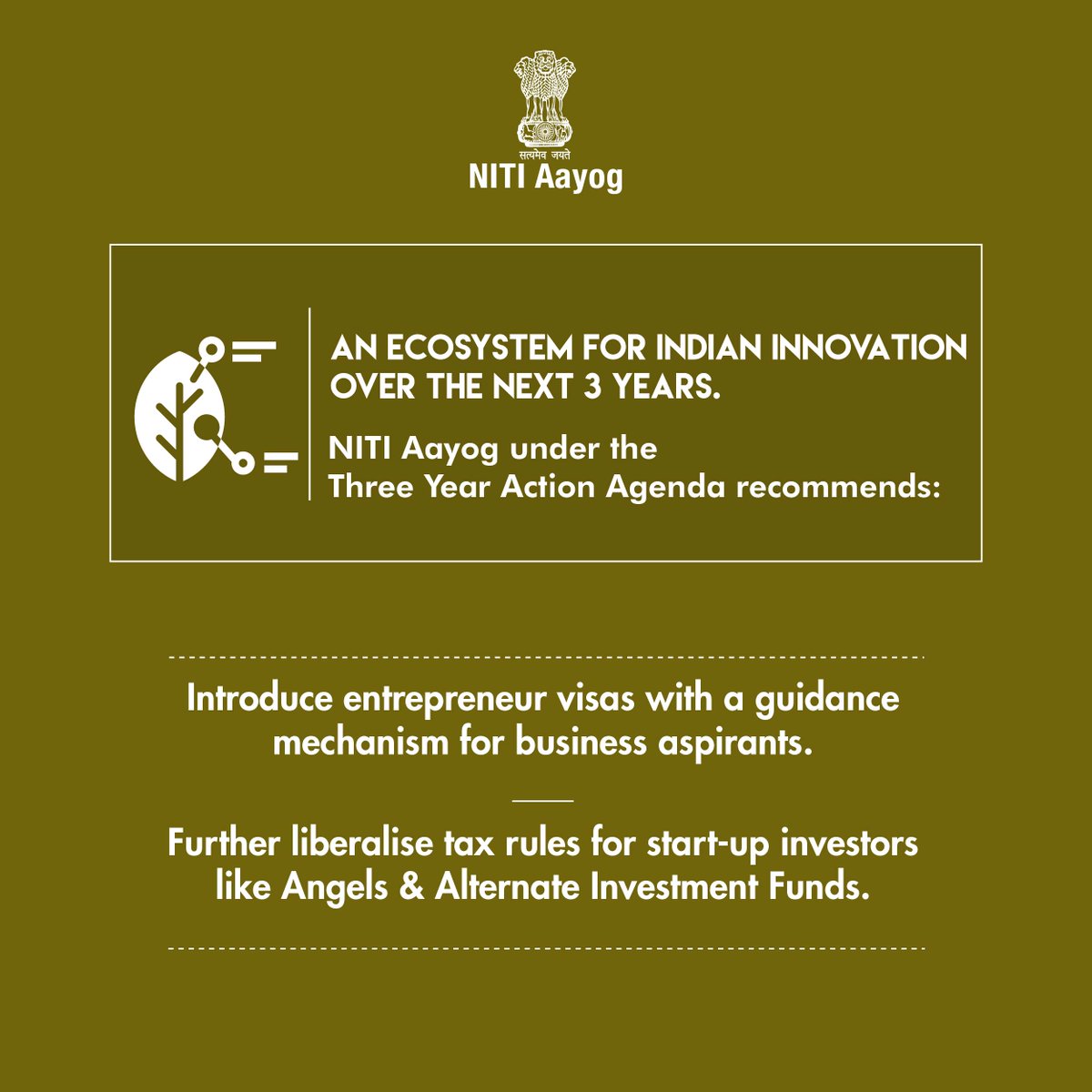 NITIAayog's tweet photo. Our Action Agenda suggests building of an ecosystem that will enable Indian innovation to thrive over the next 3 years! #OneIndiaOneVision https://t.co/vw0Vlpv2p3