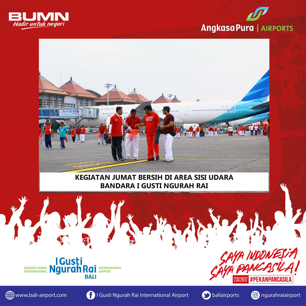 baliairports's tweet photo. 300 INSAN ANGKASA PURA IKUT BERSIHKAN AIRSIDE BANDARA I GUSTI NGURAH RAI  https://t.co/nf9DKYLZqA https://t.co/sl8fI3XGeD