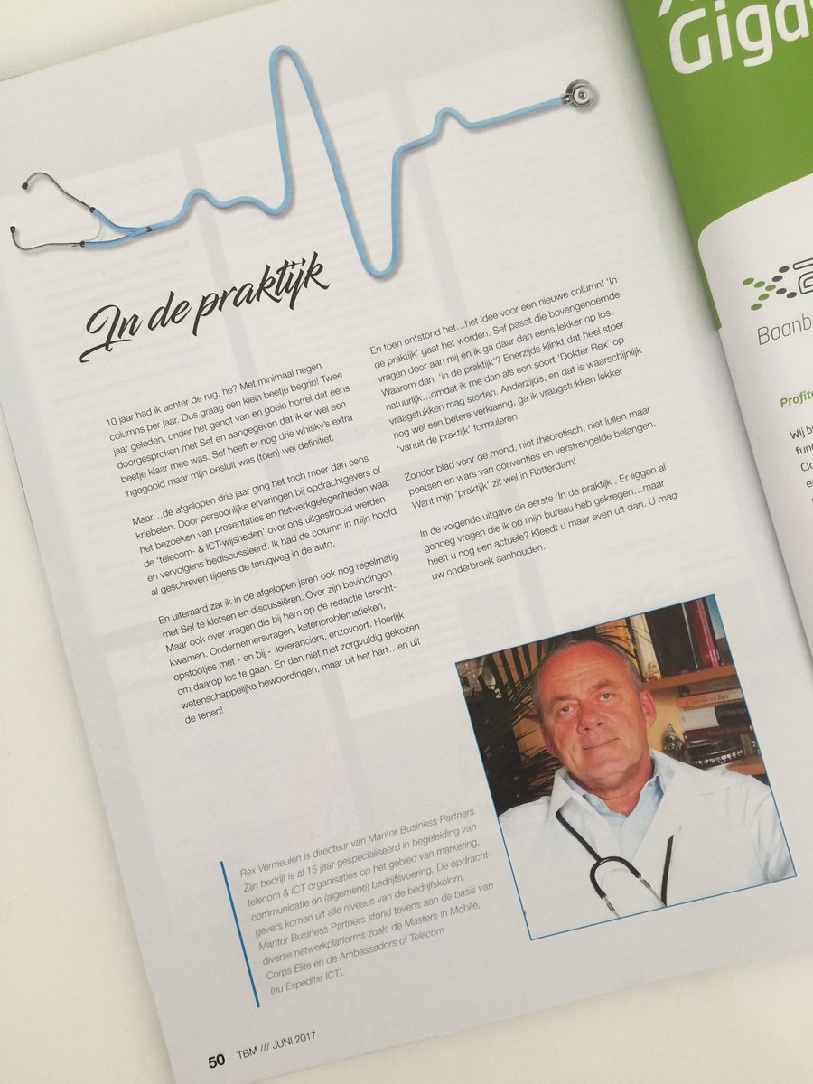 RexVer's tweet image. Terug in Telecom Business Magazine...