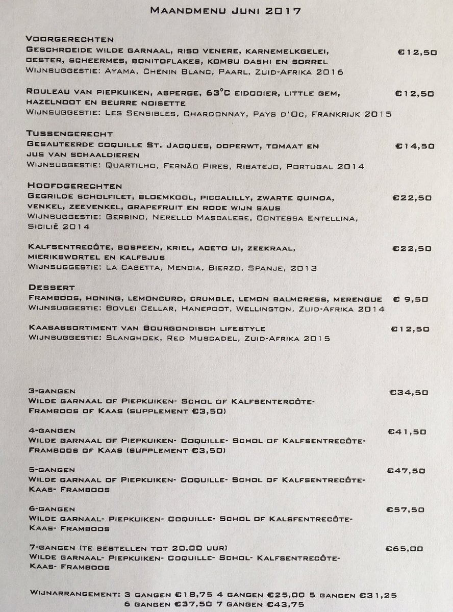 Maandmenu Juni !