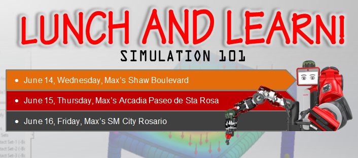 cadcentric's tweet image. Register to Simulation 101 and turn your lunch time into learning experience
goo.gl/forms/o6OjLs6W… #cadcentric #lunchandlearn #solidworks