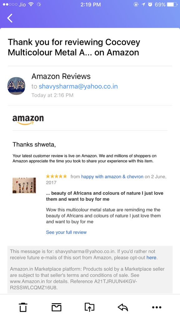 shwetasumit's tweet photo. @CraftedIndia #CraftedIndiaWeekendGiveway
#CRAFTEDINDIA done my review on this and I love it ๐
@1SabaRehan @sumitphysio @batra_vb @rehanak55 @SimGaglani https://t.co/hleyacgTgC