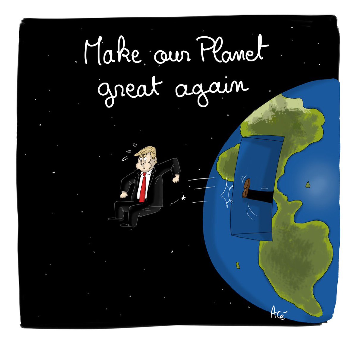 ace_caric's tweet photo. Faisons un geste pour la planète #MakePlanetGreatAgain #AccordeParis #trump #climat https://t.co/9UolpTMH0f