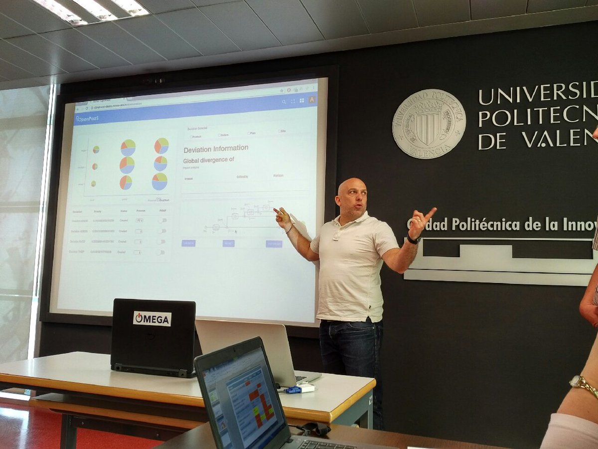 RaulPoler's tweet photo. Frederick Benaben @FBenaben from @minesalbi presenting C2NET Pilot 2 running on C2NET platform @C2NET_Project at @UPV @ITI_TIC https://t.co/VjKe4ObylZ