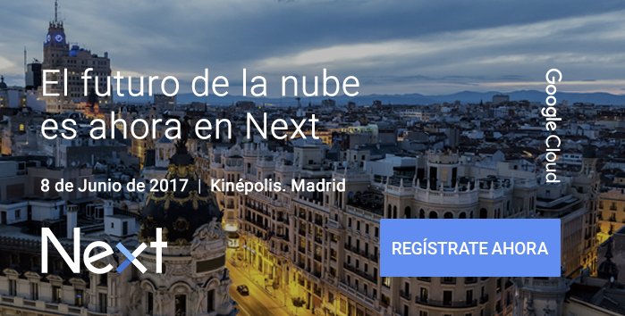 IntPartner's tweet photo. ¡Solo 5 días! Apúntate al evento #cloud del año. Ven a visitarnos el próximo 8 de junio al #CloudNext17 ☁️ https://t.co/2980JftV1t #Google https://t.co/r3DN3p4nVD
