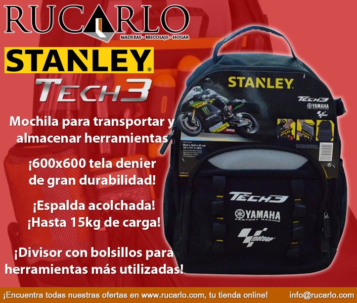RucarloHogar's tweet photo. Nuevo producto: #Mochila para #herramientas #StanleyTech3 comodidad y espacio, todo en 1 -> https://t.co/oHB92gofGh #bricolaje #felizviernes https://t.co/tYRYaLyuXw