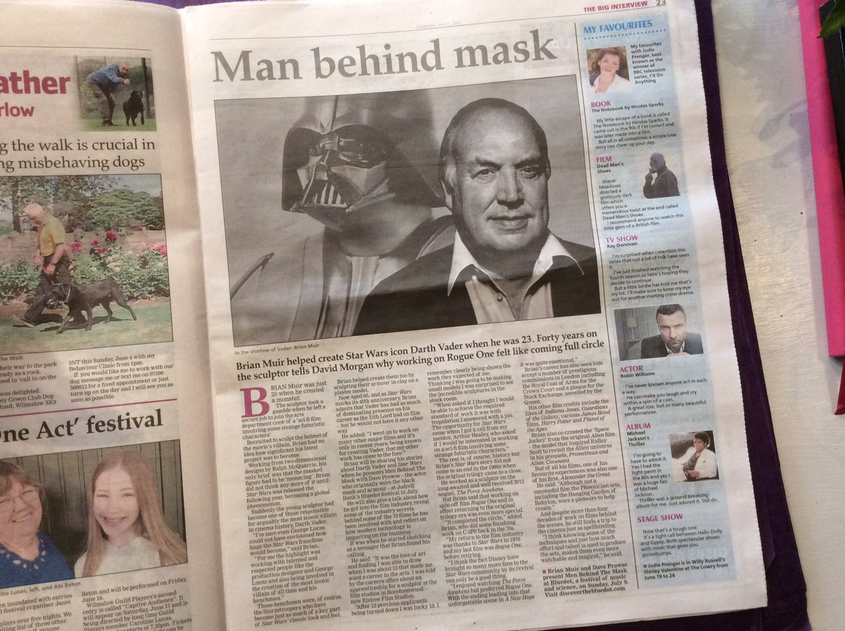 Insightful <a href="/KnutsfordNews/">Knutsford Guardian</a> piece on <a href="/BrianMuir11/">Brian Muir</a> legendary @StarWars #DarthVader sculptor appearing at this year's <a href="/bluedotfestival/">bluedot</a>