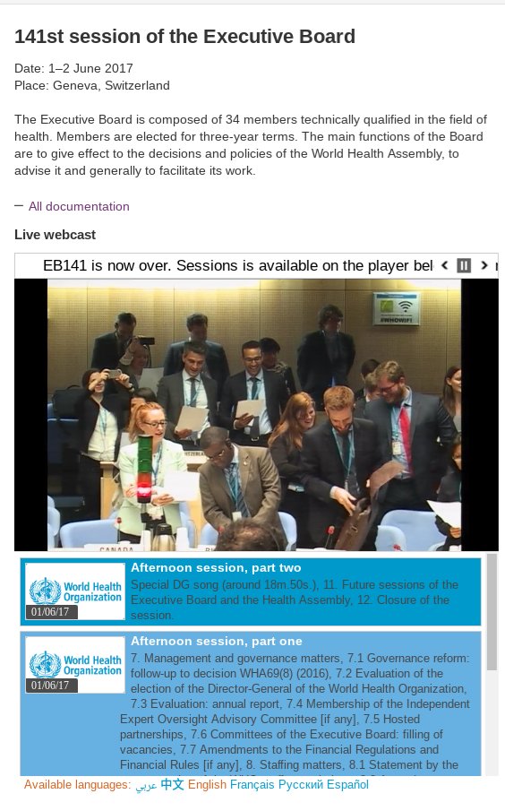 ThiruGeneva's tweet photo. .@who delegates to #EB141 burst into song serenading the DG Chan with "You are my sunshine" @ipwatch @SuerieMoon @IlonaKickbusch @carmenpaun https://t.co/fVSiMbyAdJ