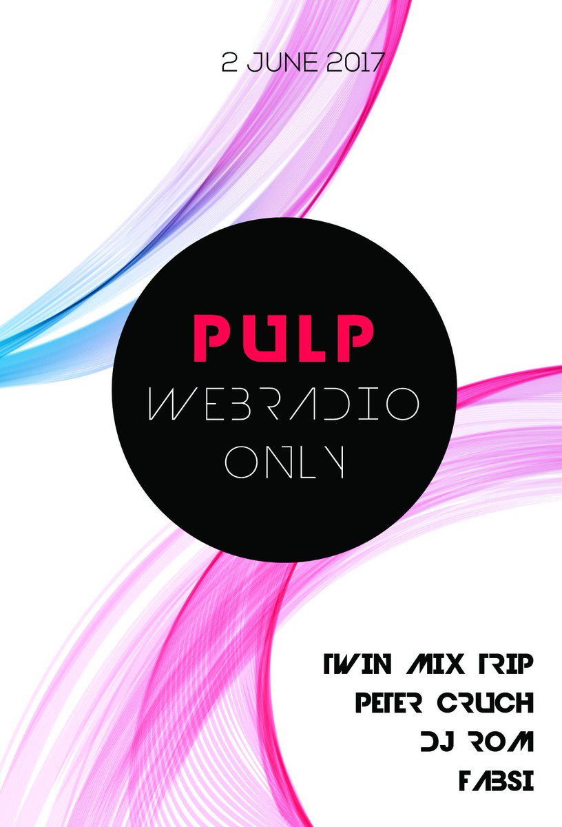 Vendredi 2 Juin
20h... Twin Mix Trip
21h... <a href="/petercruchmusic/">Peter  Cruch</a> 
22h... Djrom Carrara
23h... <a href="/Fabsi1980/">DJ Fabsi</a> 
 Sur le site darkxana.wixsite.com/pulp-webradio-…