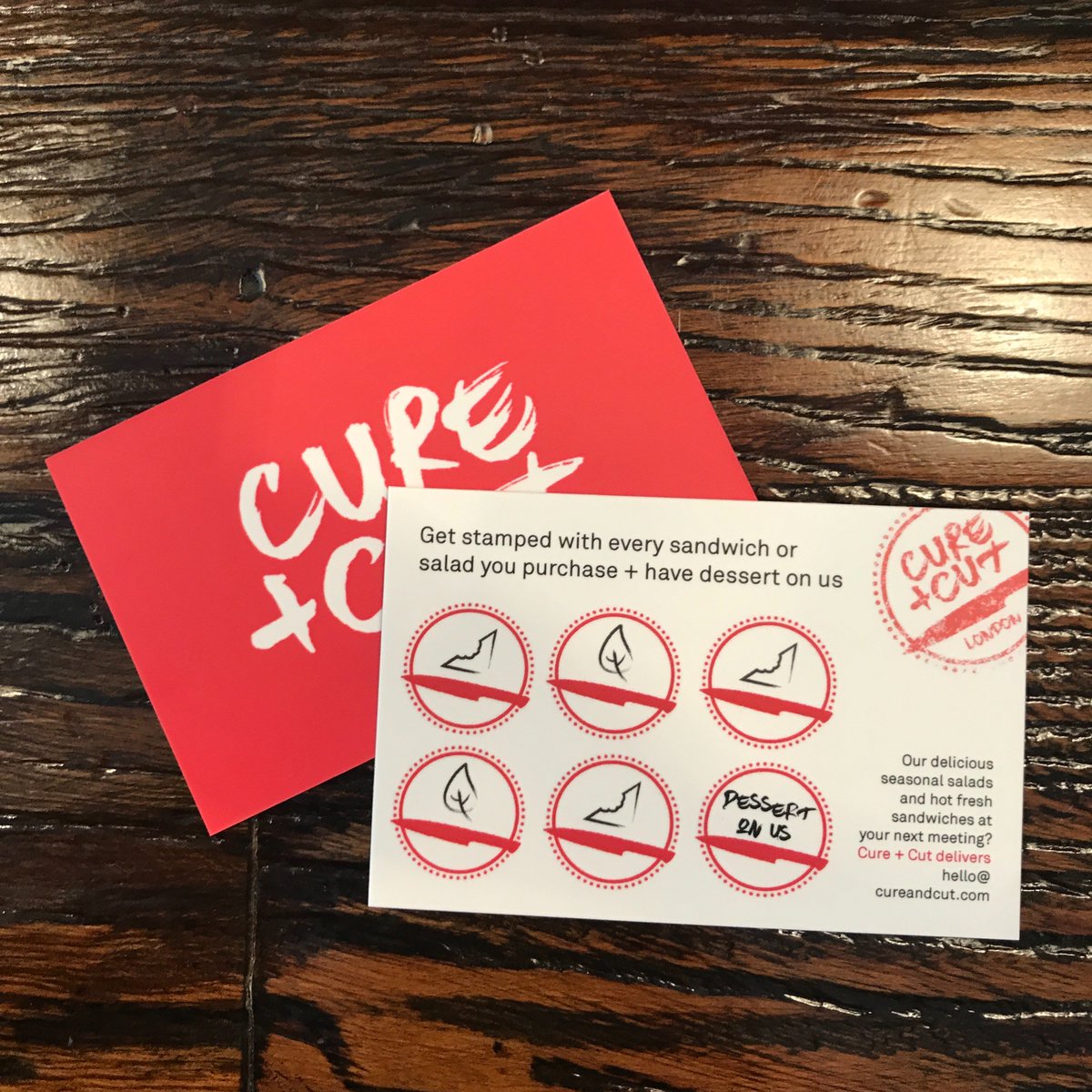 Grab our new stamp card - now in and disappearing fast <a href="/cureandcut/">Cure + Cut</a> <a href="/7DialsLondon/">Seven Dials</a>