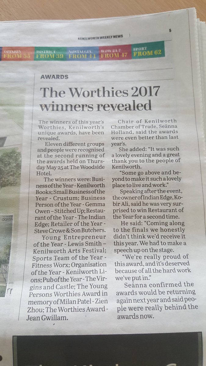 TheWorthies_'s tweet photo. We made the paper! #kenilworth @Kenilworth_news Thanks!! #theworthies https://t.co/1kBaAaIEW2