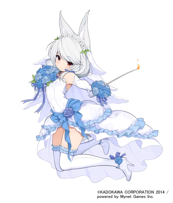 【お仕事情報】「妖怪百姫たん!」より花嫁姿の「蜘蛛丸」を描かせていただきました。イベントのランキング報酬ということで少し入手が大変ですが、イベント頑張ってゲットしていただけると嬉しいです!#妖怪百姫たん#百姫たん 