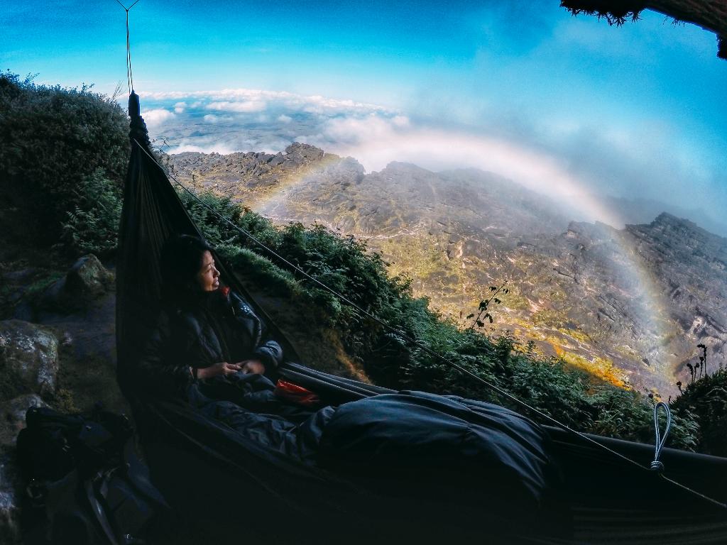 Photo of the Day: The kind of view that keeps you smiling. Hanging atop Mt. Roraima, Mi-jeong Min's camping skills are 🙌🏽.