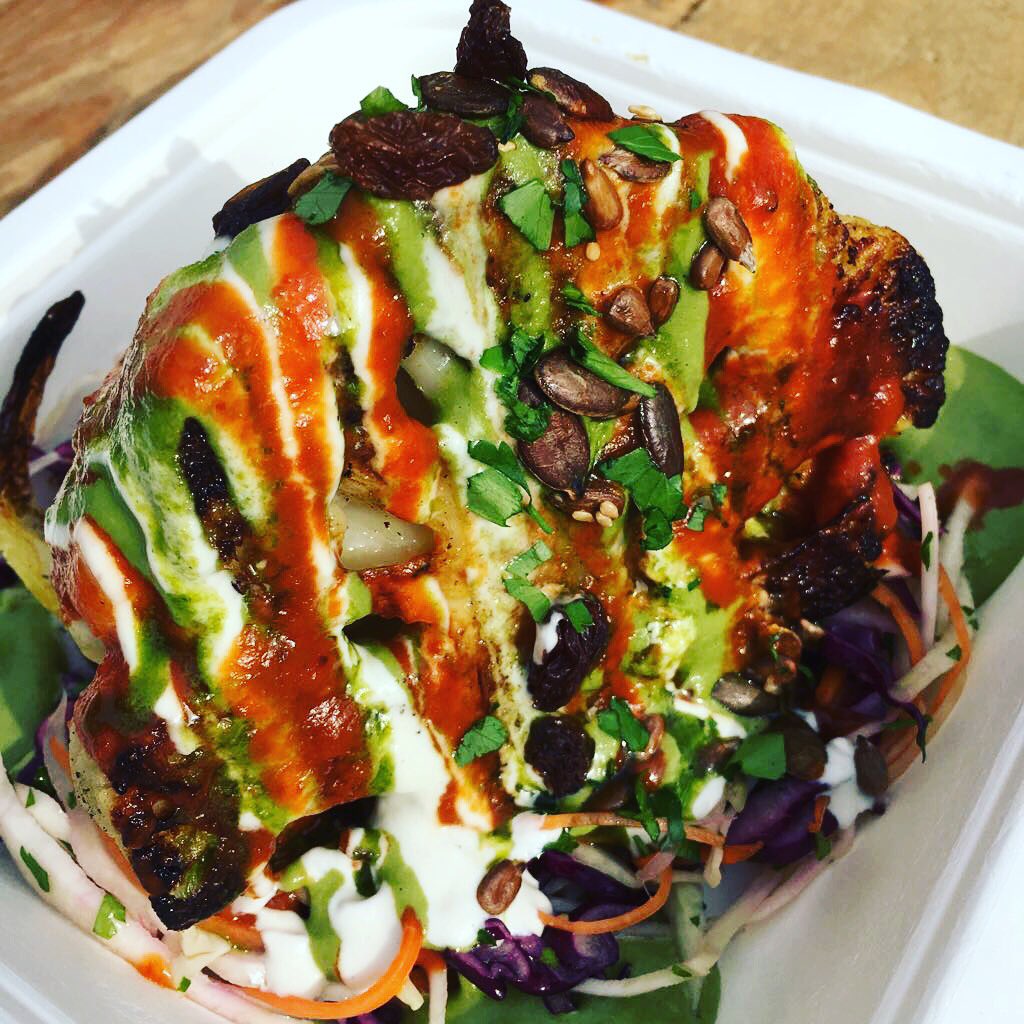 #Vegan feast on Saturday at our #Shoreditch market: grilled cauliflower steak