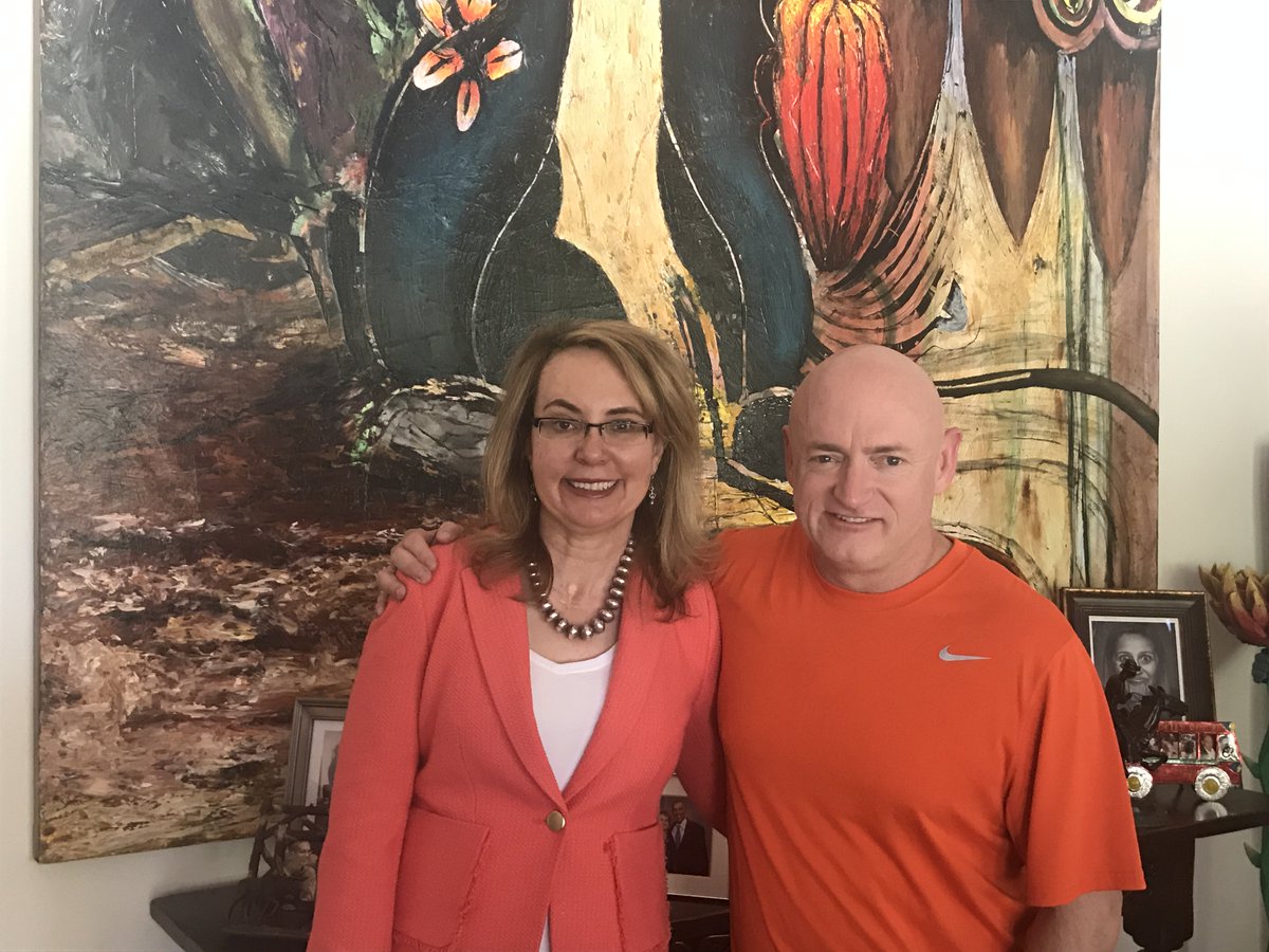 .@ShuttleCDRKelly & I #WearOrange because stopping gun violence takes courage, and we're not giving up.