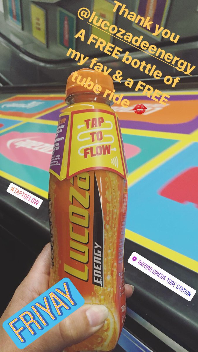 andreakrobson's tweet photo. Thank you @LucozadeEnergy for my fav drink &amp; free ride home, you guys are ace 💛#taptoflow #FreebieFriday https://t.co/BvRk5BhPFb
