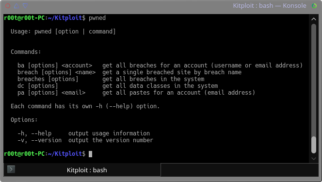 KitPloit's tweet image. pwned - A command-line tool for querying the 'Have I been pwned?' service goo.gl/ens400 #BREACH #Database #HaveIbeenpwned
