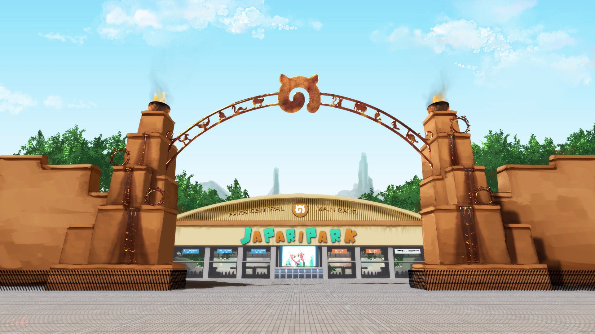 ウェルト けものフレンズ公式ガイドブック１巻より ジャパリパーク入口 設定画をブラッシュアップしました 動画や背景素材にどうぞ けものフレンズ T Co Pgeb9wz7ey Twitter