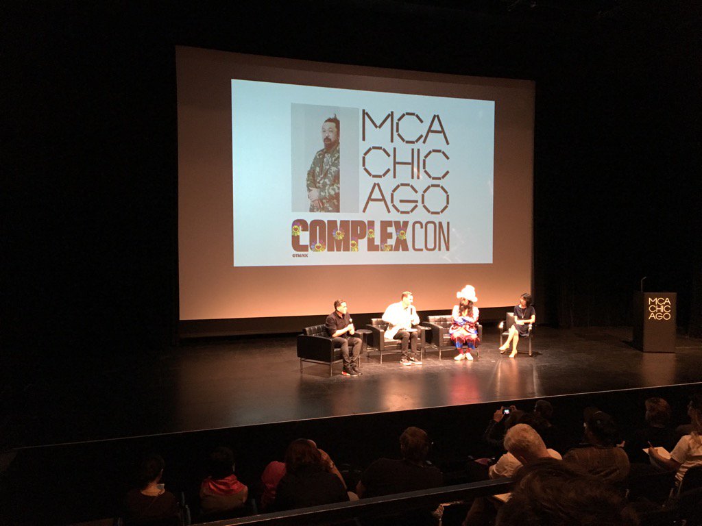 brianheychicago's tweet photo. "Collaboration is a bridge over fear" -- @marcecko with @takashipom at @mcachicago https://t.co/4f8NW6RmUr