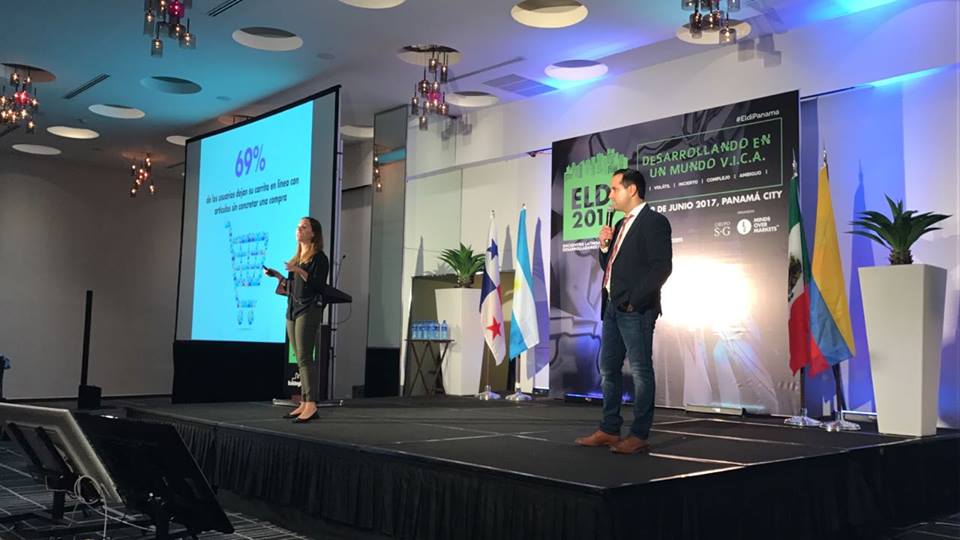 Evento_ELDI's tweet photo. "El poder del contenido en estrategias digitales" Ignacio Torres y María José Hernández en estos momentos en ELDI Panamá 2017. https://t.co/dASwteMkiU