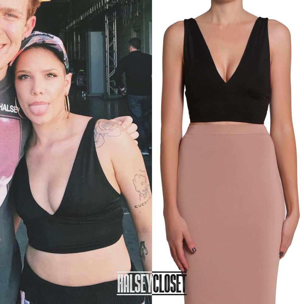 HalseyCloset's tweet photo. 05.20.17 | @Halsey was at the #WWOBackstage wearing #MaddieandBelle "Mia" crop top in black  | https://t.co/6vd5Z6YkgQ https://t.co/s6gi0Pp1vo