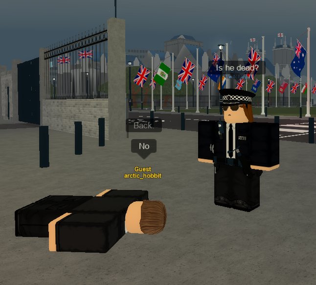 MPS_RBLX's tweet photo. Commander of the Criminal Investigation Department @SspoylerRBLX decided to check on a male civilian outside the Houses of Parliament today. https://t.co/UWdDqjZs9W