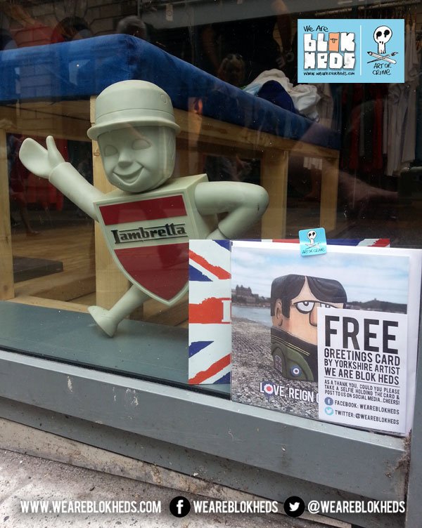 weareblokheds's tweet photo. #FREE #JimmyTheMod card by @weareblokheds @LambrettaStore #York #yorkshireis #yorkarts #doncasterisgreat #FlockBN #SYorksbiz #weareblokheds https://t.co/TMr66P0gXx