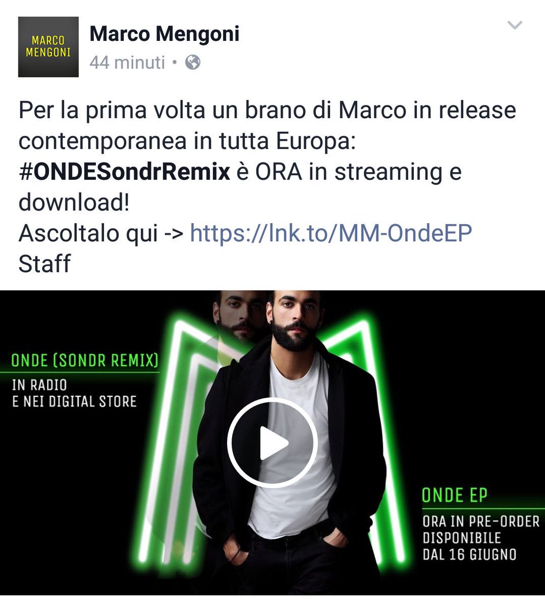 mengoniteam's tweet photo. Siamo davvero tanto orgogliosi di te @mengonimarco 😍 
#ONDESondrRemix https://t.co/Q8aaJQnkYX