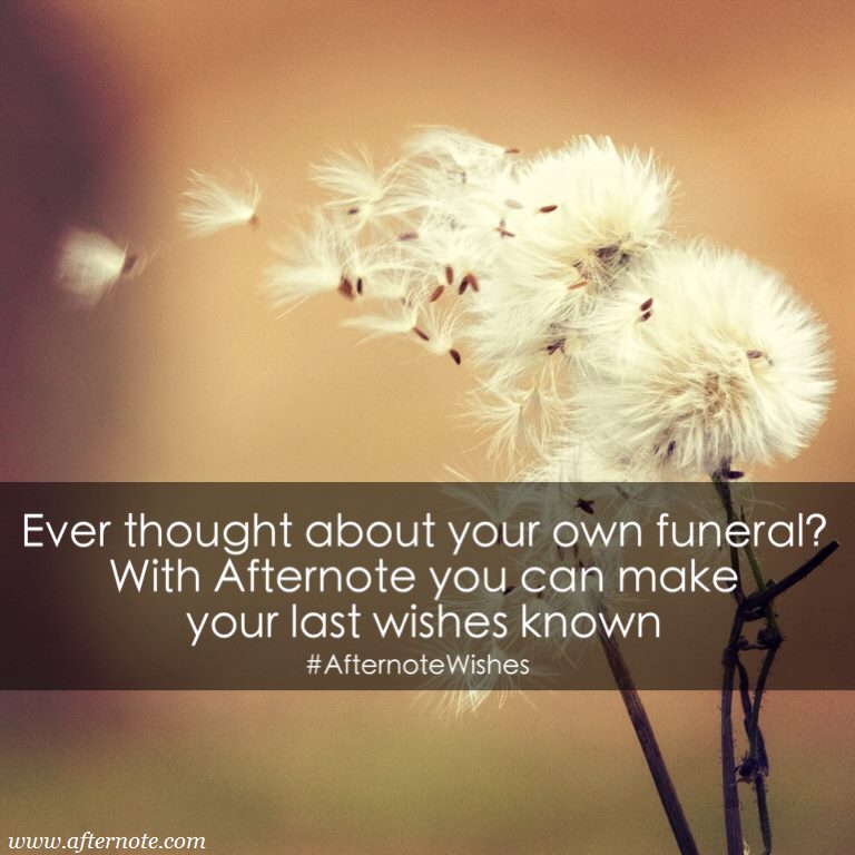 AfternoteTweets's tweet photo. Today, funerals are becoming more personal. Therefore, it is even more important than before to make your #funeral #wishes known. https://t.co/zH59mBVsCF