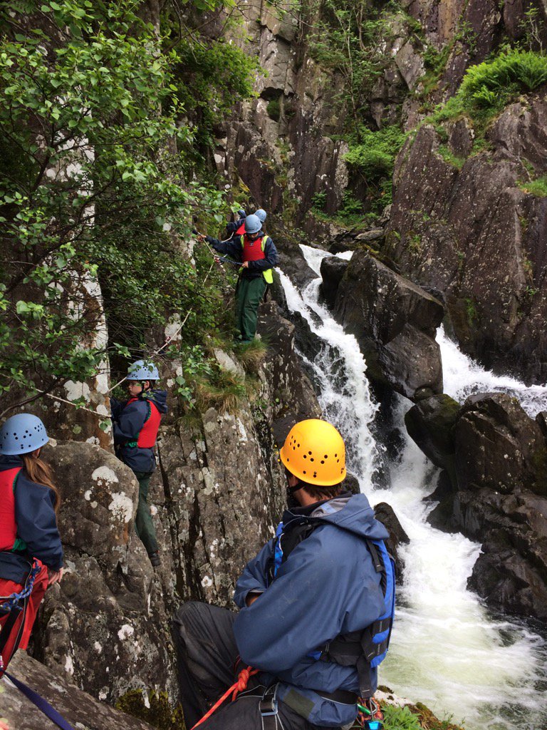 PeeblesHigh's tweet photo. Final Ogwen challenge... 'dry' gorge walking! #S1Res #Ogwen #Challenge https://t.co/pWbCNowFMS