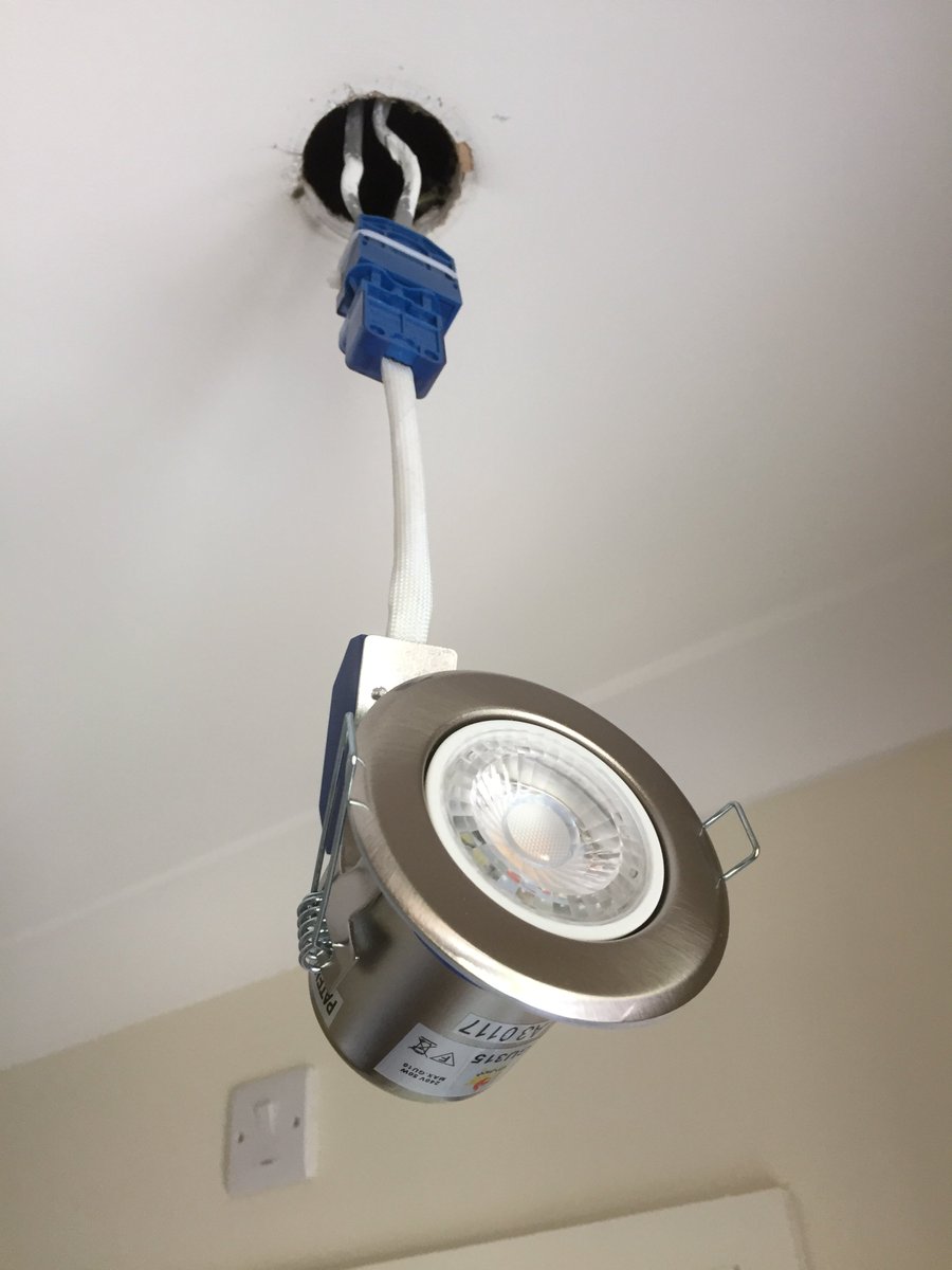 PABElectrical's tweet photo. Swapped 33 old halogen down lights for new LED fittings this week in Cheddleton, Staffordshire https://t.co/5jKKlm0v9B