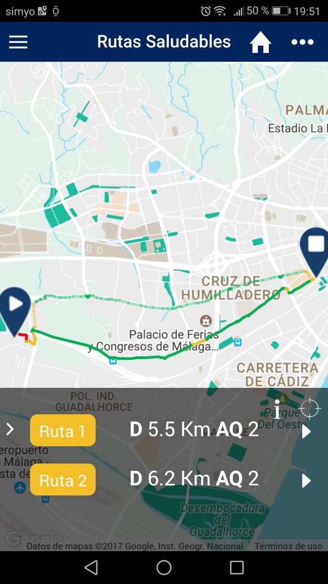 UrbanClouds_ES's tweet photo. ¿Sabías que #appmosfera te das las rutas por calidad de aire y tramos? ¡Bájate la app ya! Appmosfera.me 😃 https://t.co/Lu1JCyUgnr