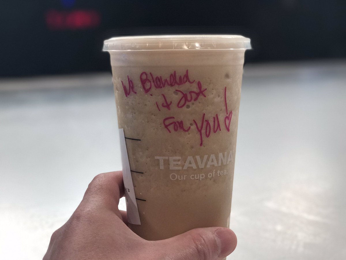 KrisAndersonTV's tweet photo. Love getting special messages on my drink from the baristas at the #SteamingKettle @Starbucks #HappyFriday #BlendedIcedLatte https://t.co/4C2lTGUFiV