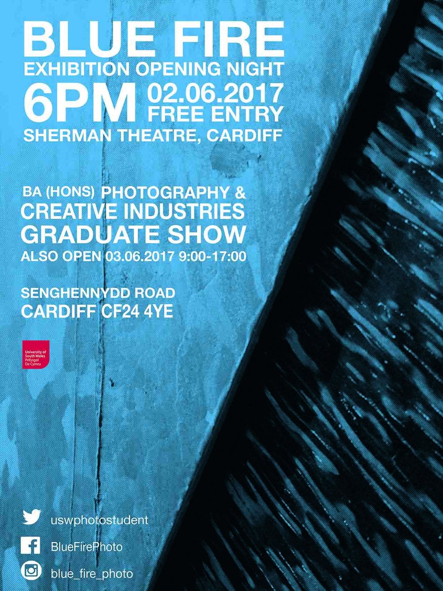 USWCreative's tweet photo. Tonight! Photography and Creative Industries students present Blue Fire tonight at the @ShermanTheatre, opened by our Dean! #CardiffGradFest https://t.co/0h6DGTKXe9