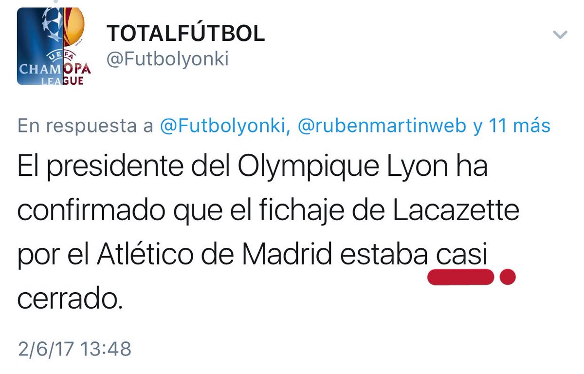 @Futbolyonki @RuizAntonito @rubenmartinweb @lamacope @Atleti @Ignalonso @GrupoMEDIAPRO @PedroFullanaSER @partidazocope @Tebasjavier @deportescope @tas @manucarreno Pues no entiendo porque no ficha por el Atleti, la sanción está CASI cumplida...