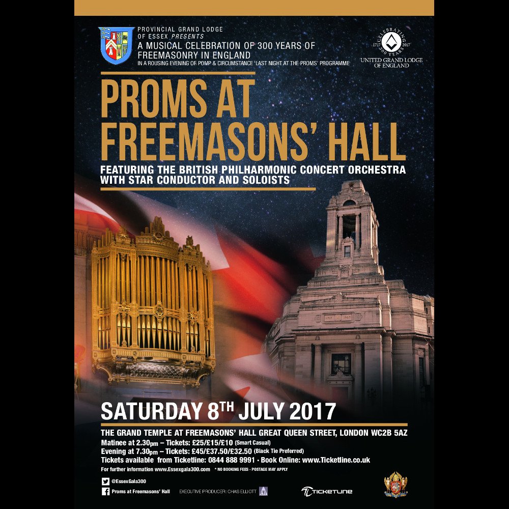 Ticketline's tweet image. A musical celebration of 300 years of Freemasonry in England, the Proms at Freemasons Hall, #London on sale now. bit.ly/TLPromsFreeM