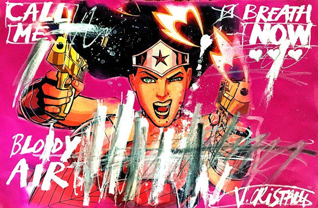 ONG_PPA's tweet image. #VentesAuxEnchères « De l’Air » le 8 juin 2017. Cette peinture sur #papierAntemoro #VéroCristalli y sera mise en vente.