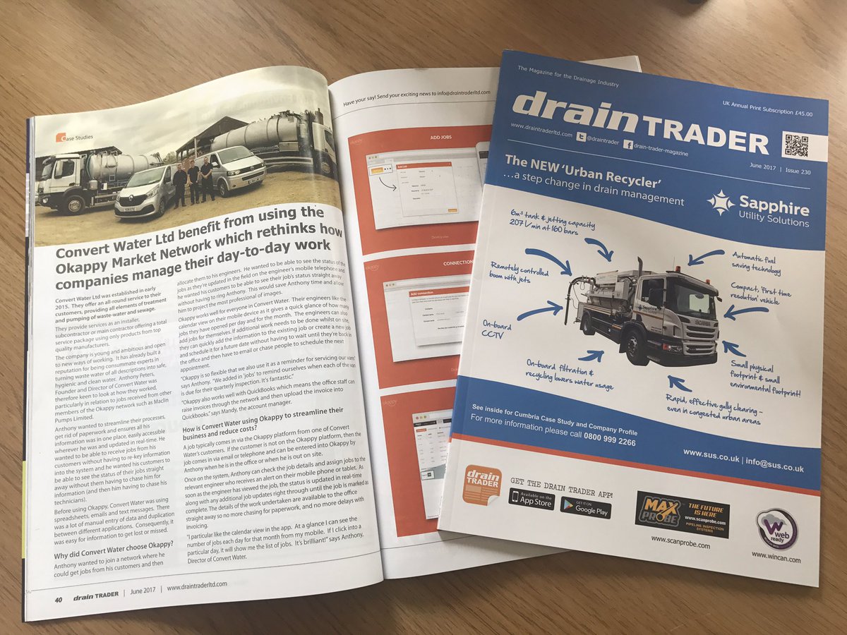 convertwater's tweet photo. Making movements. Find us in this months drainTRADER #drainage #sewage #tankers #pumps #draintrader @draintrader https://t.co/P4V4DSxavf