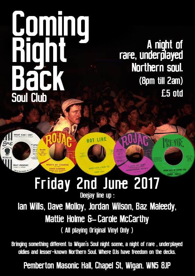 SentencedToSoul's tweet photo. #Tonight in #Wigan Rare &amp; Underplayed #NorthernSoul @ Pemberton Masonic Hall. Don't miss out. #Motown #Soul https://t.co/4zquv38qyh