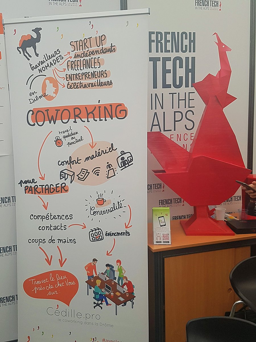 Epicentrecrest's tweet photo. Retour en photos de la journée  #ddd26,  avec la présence du réseau @cedillepro  et de @LaFrenchTech . Avec un stand bien pensé! https://t.co/JVigLTC0ad