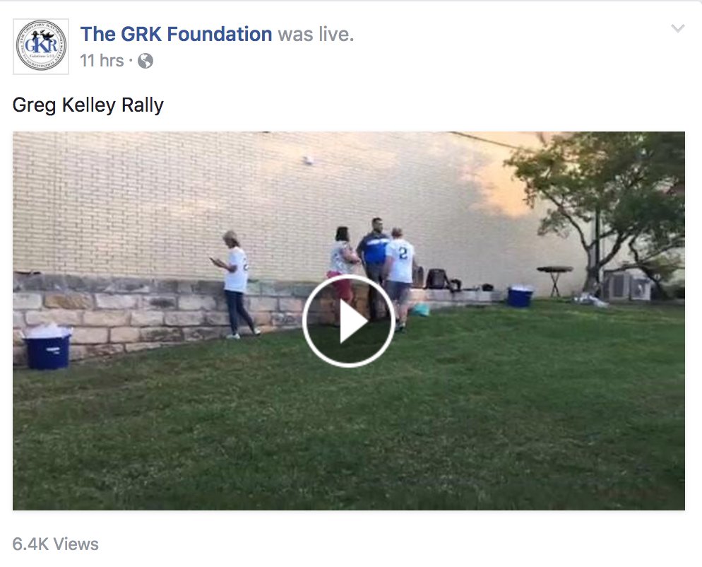 FakeFightForGK's tweet photo. #GregKelley Rally! 

(Not pictured: hundreds and hundreds and hundreds of people who really did come out, we promise.)

#FightForGK https://t.co/Z66RbcbyPM