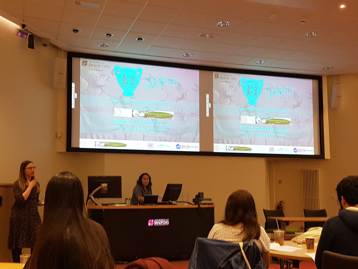 IARSS2017's tweet photo. Last session of the day on Iron Age material culture, sponsored by @LtrPrehistFinds and #Yorkshire #ArchaeologySociety https://t.co/rWztXQ2olX