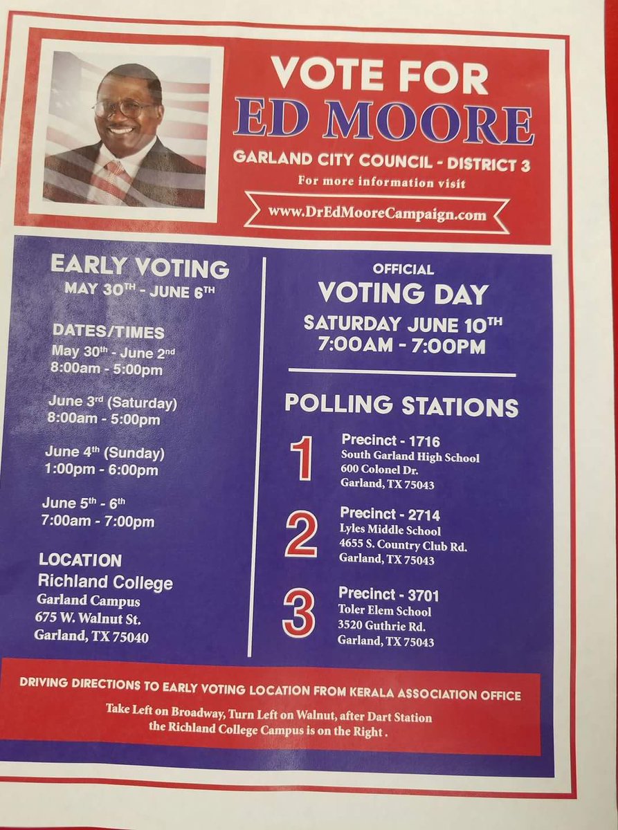 EdMoore4D3's tweet photo. Great day of voting yesterday ... thanks for text, emails and pics. Members from KERALA INDIAN COMMUNITY showed support ... GOTV ... Thanks. https://t.co/bn6MO1blKy
