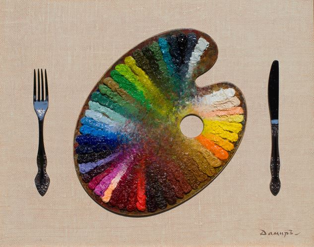 StrandGallery's tweet image. Renowned Russian painter Damir Krivenko states that the symbol of this exhibition the humble palette, a staple of every painter's arsenal.