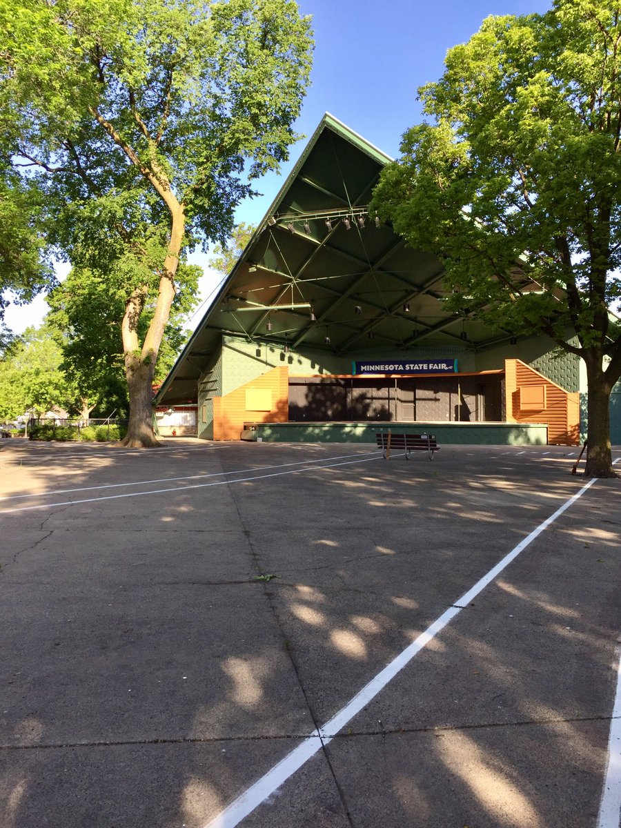 mnstatefair's tweet photo. 1 down, 299 to go! It’s Bandshell bench set-up day! #FairgroundsInSummer https://t.co/aW1YqD7qpk