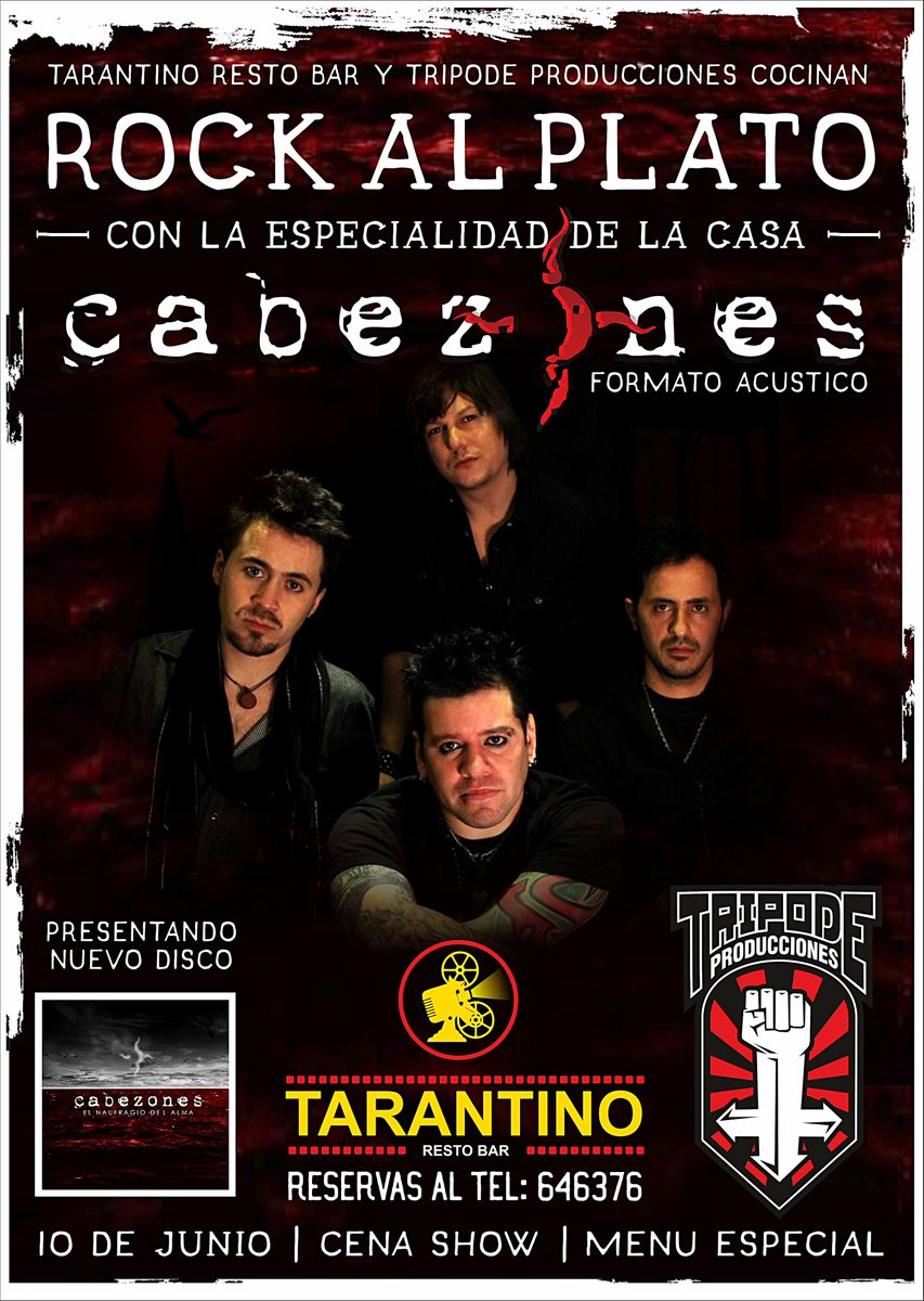 radiozero925's tweet photo. #ZeroPlanes
Cabezones presenta su último trabajo discográfico "El naufragio del Alma" en formato acústico.
Sábado 10/06 - Río 3 https://t.co/BDtLljZR5O